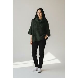 Plenty Tracy Reese X Anthropologie Open Knit Green Relax Fit Sweater Wool Angora